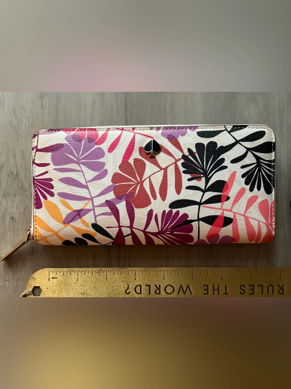 kate spade Multicolor Leaf & Floral Zip-Around Wallet
